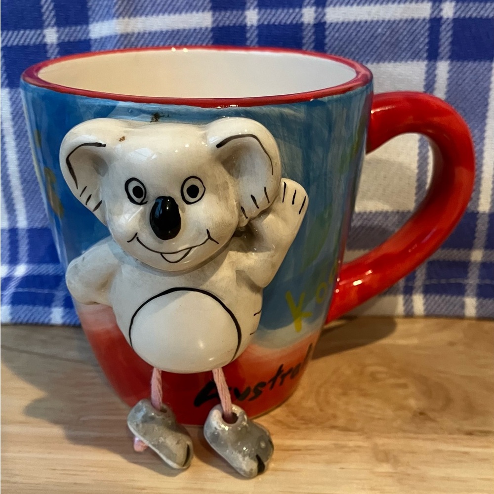 Vintage Souvenir Australia 3D Koala Bear Dangle Legs Mug.